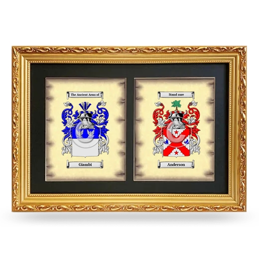 Double Coat of Arms Framed - Gold