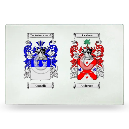 Double Coat of Arms Glass Cutting Board