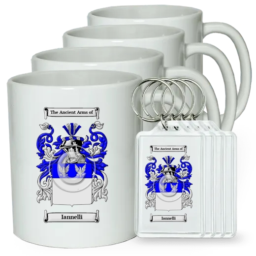 Iannelli Set of 4 Coffee Mugs and Keychains