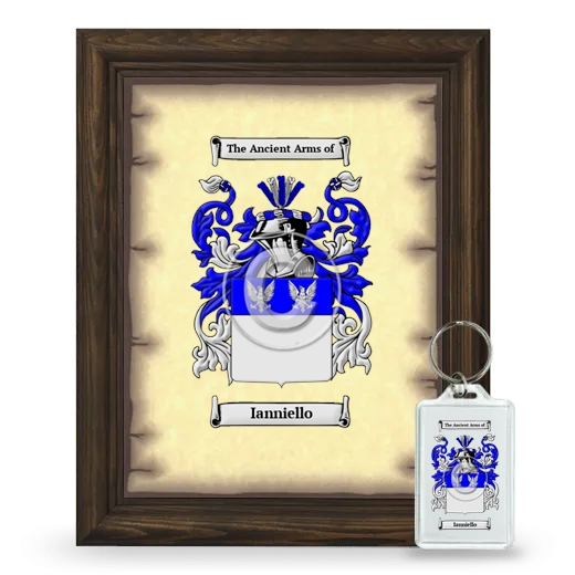 Ianniello Framed Coat of Arms and Keychain - Brown