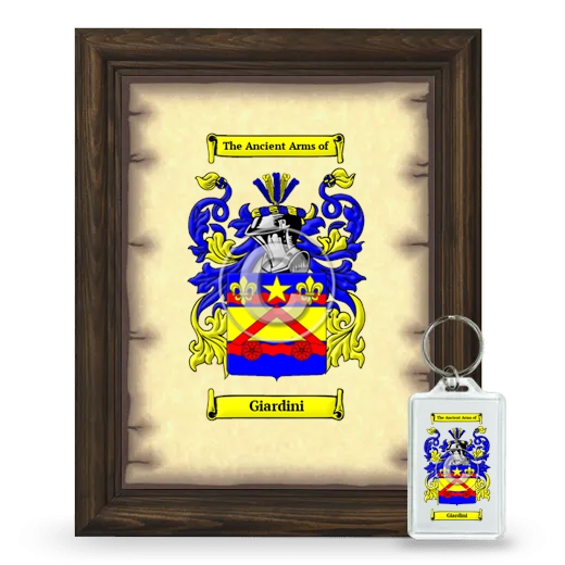 Giardini Framed Coat of Arms and Keychain - Brown