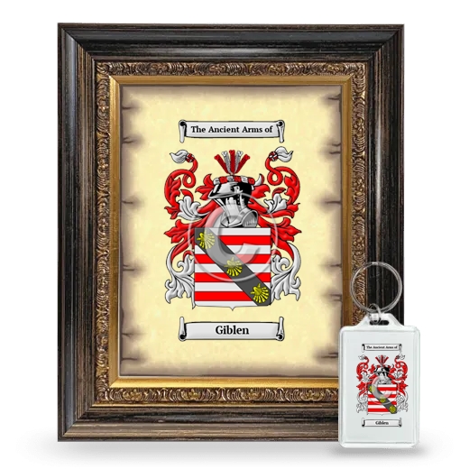 Giblen Framed Coat of Arms and Keychain - Heirloom
