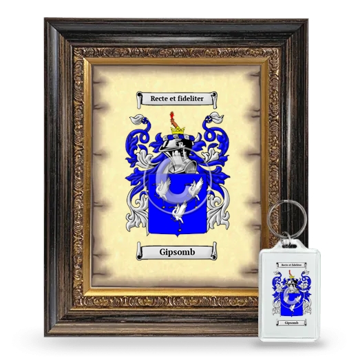 Gipsomb Framed Coat of Arms and Keychain - Heirloom