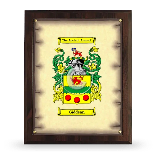 Giddean Coat of Arms Plaque