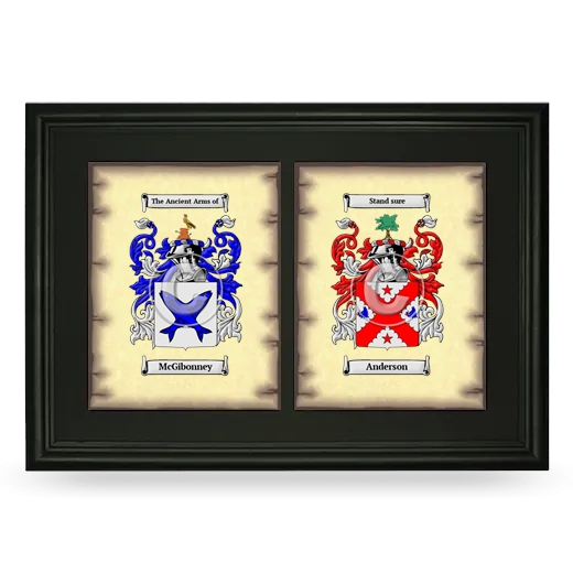 Double Coat of Arms Framed - Black