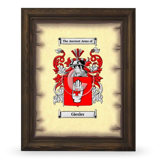 Giesler Coat of Arms Framed - Brown