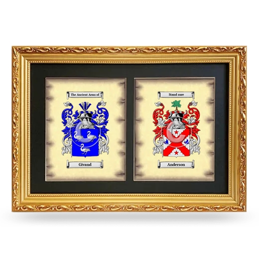 Double Coat of Arms Framed - Gold