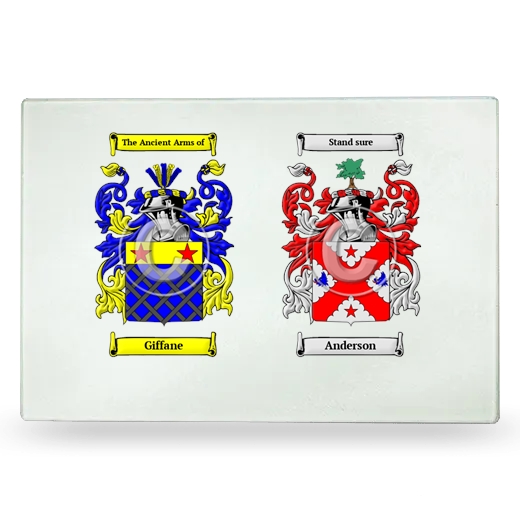 Double Coat of Arms Glass Cutting Board