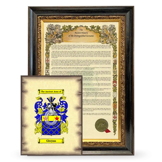 Giwynn Framed History and Coat of Arms Print - Heirloom