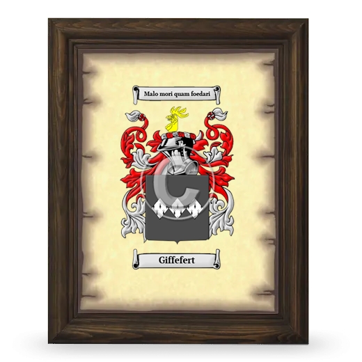 Giffefert Coat of Arms Framed - Brown