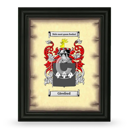 Giveferd Coat of Arms Framed - Black