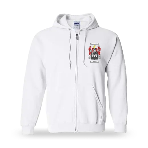 Gyfeard Unisex Coat of Arms Zip Sweatshirt - White