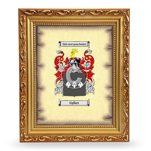 Gyfert Coat of Arms Framed - Gold