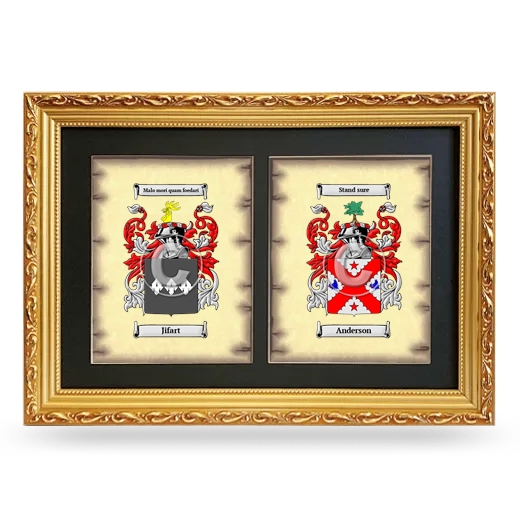 Double Coat of Arms Framed - Gold