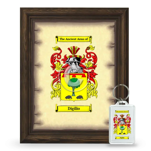 Digilio Framed Coat of Arms and Keychain - Brown