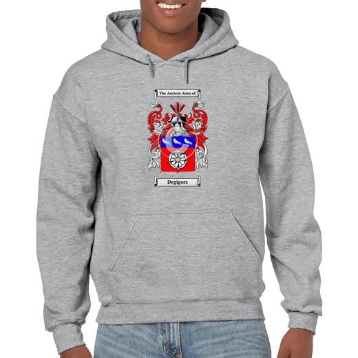 Degigors Grey Unisex Coat of Arms Hooded Sweatshirt