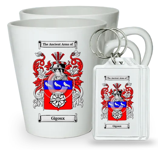 Gigoux Pair of Latte Mugs and Pair of Keychains