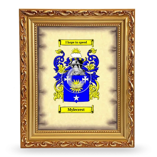 Mylecrest Coat of Arms Framed - Gold