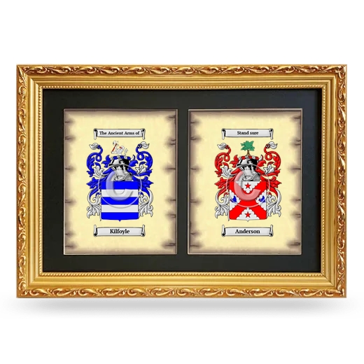 Double Coat of Arms Framed - Gold