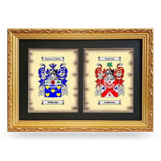 Double Coat of Arms Framed - Gold