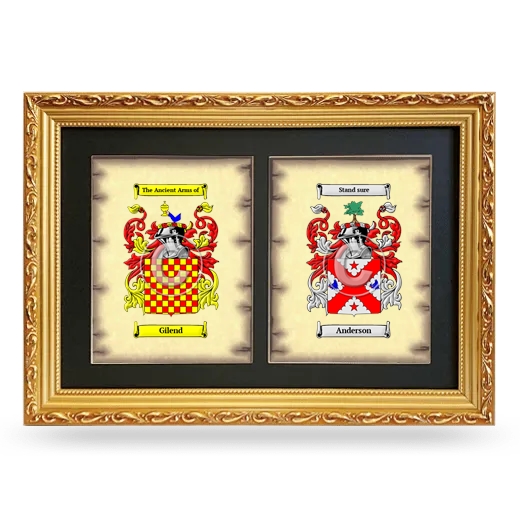 Double Coat of Arms Framed - Gold