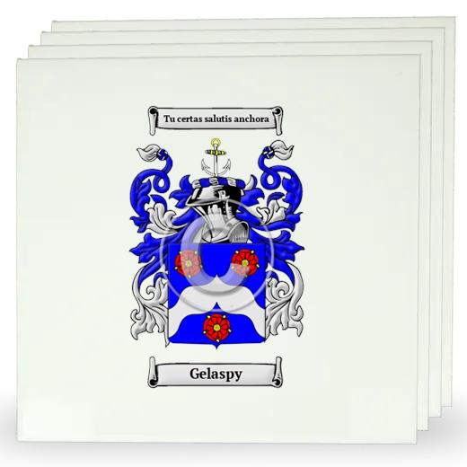 Gelaspy Set of Four Large Tiles with Coat of Arms