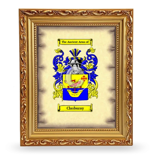 Clasburay Coat of Arms Framed - Gold