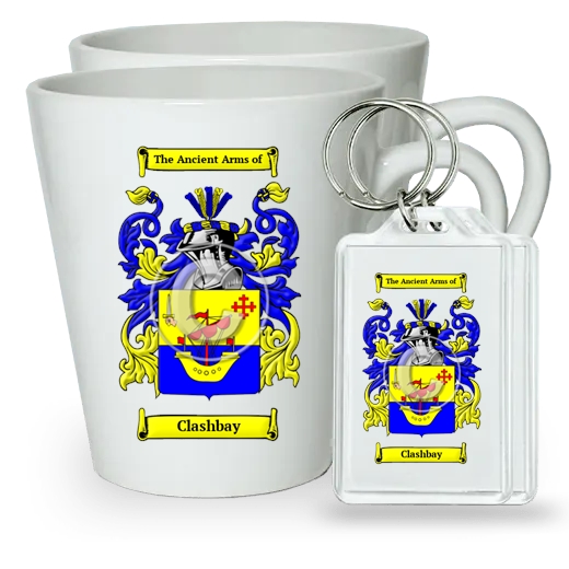 Clashbay Pair of Latte Mugs and Pair of Keychains