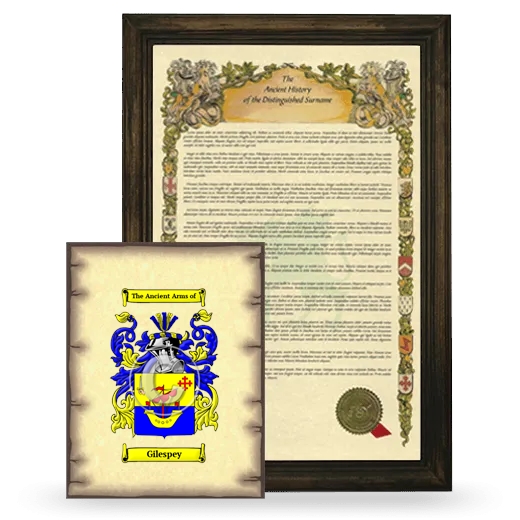 Gilespey Framed History and Coat of Arms Print - Brown