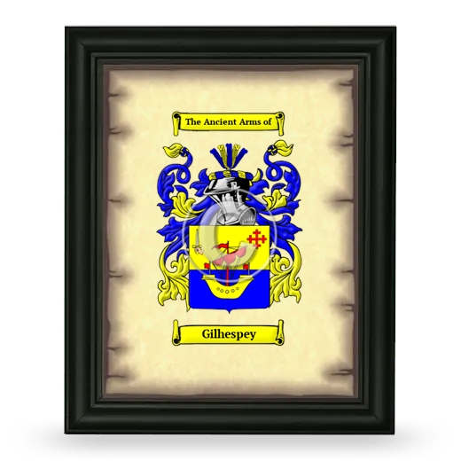 Gilhespey Coat of Arms Framed - Black