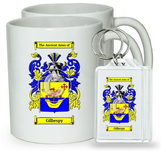 Gilhespy Pair of Coffee Mugs and Pair of Keychains