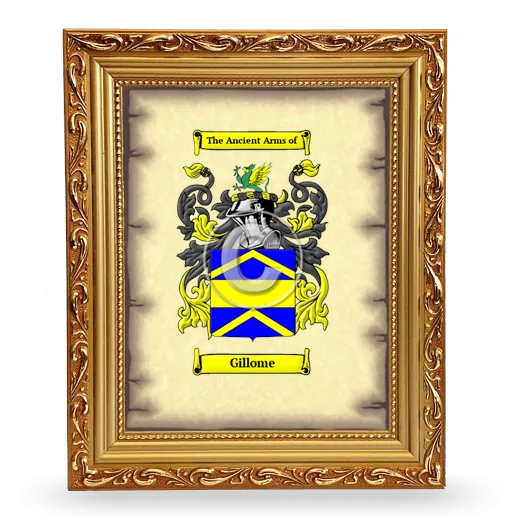 Gillome Coat of Arms Framed - Gold