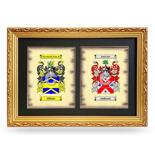 Double Coat of Arms Framed - Gold