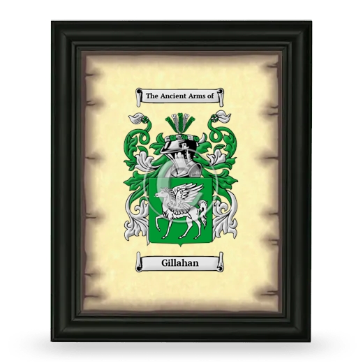 Gillahan Coat of Arms Framed - Black