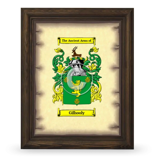Gilhooly Coat of Arms Framed - Brown