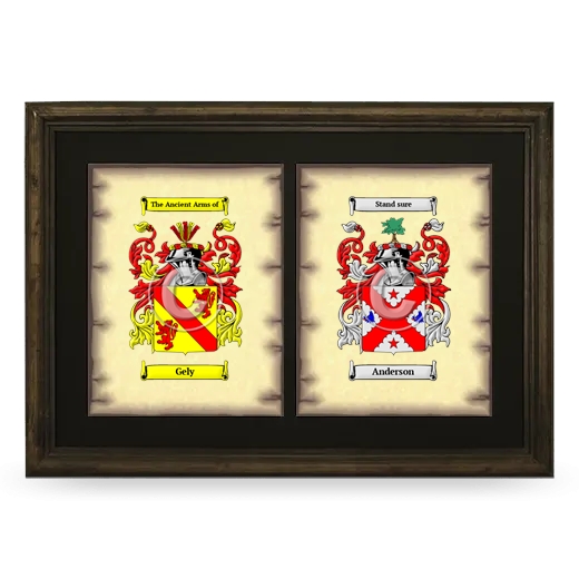 Double Coat of Arms Framed - Brown