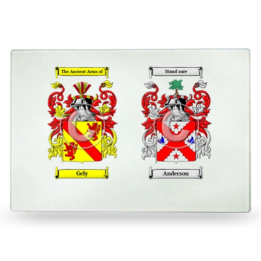 Double Coat of Arms Glass Cutting Board