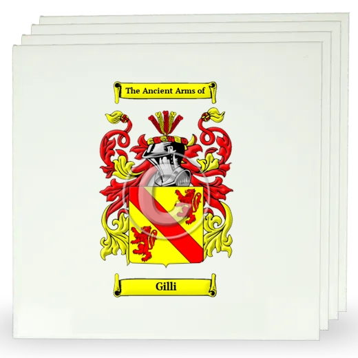 Gilli Set of Four Large Tiles with Coat of Arms