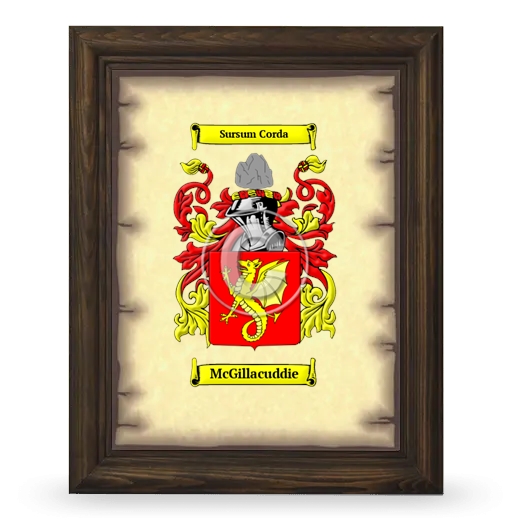 McGillacuddie Coat of Arms Framed - Brown