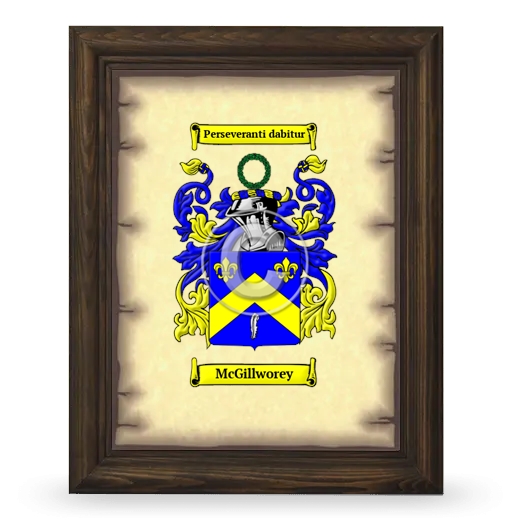 McGillworey Coat of Arms Framed - Brown