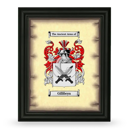 Gillibryn Coat of Arms Framed - Black