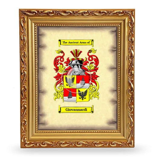 Giovannardi Coat of Arms Framed - Gold