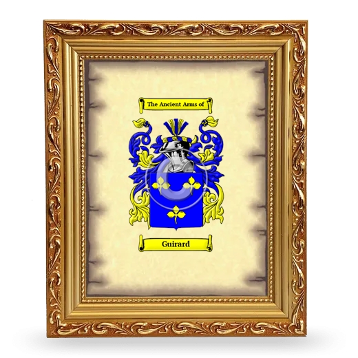 Guirard Coat of Arms Framed - Gold