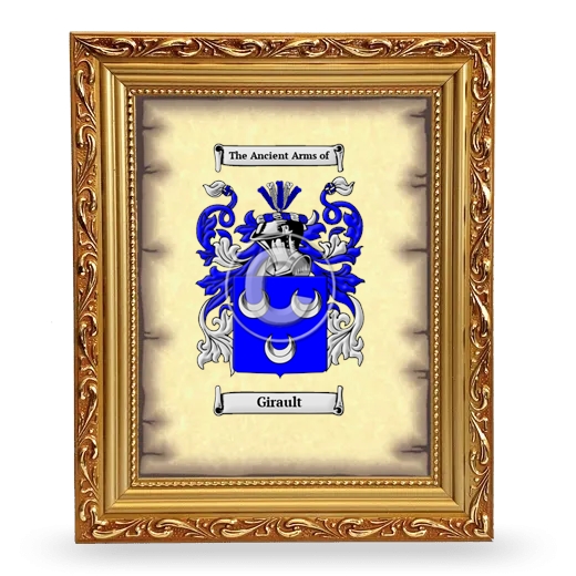 Girault Coat of Arms Framed - Gold