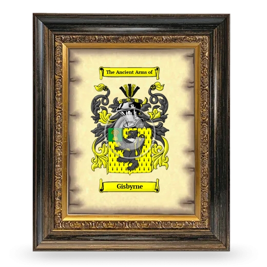 Gisbyrne Coat of Arms Framed - Heirloom