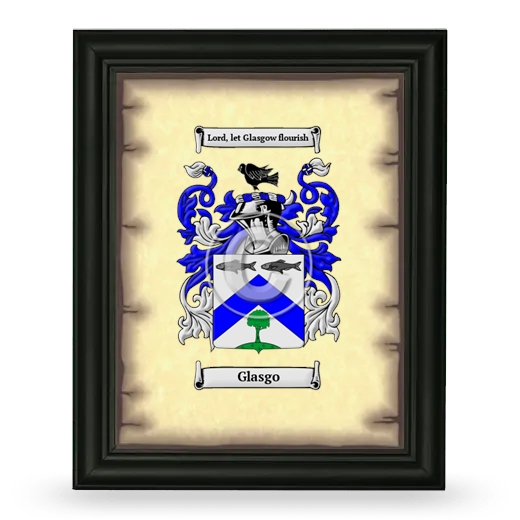 Glasgo Coat of Arms Framed - Black