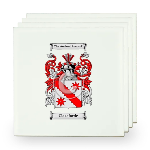 Glasefarde Set of Four Small Tiles with Coat of Arms