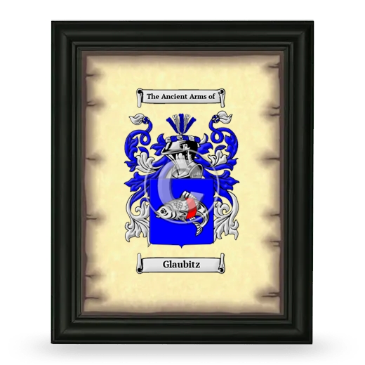 Glaubitz Coat of Arms Framed - Black