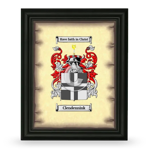 Clendennink Coat of Arms Framed - Black