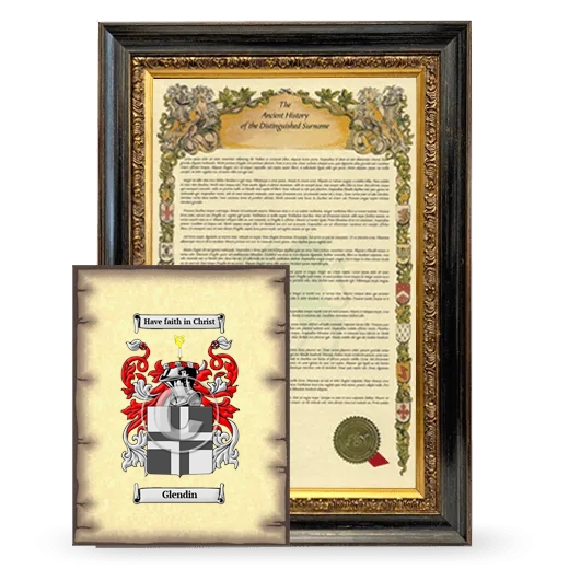 Glendin Framed History and Coat of Arms Print - Heirloom